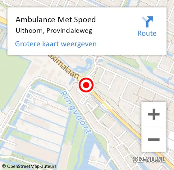 Locatie op kaart van de 112 melding: Ambulance Met Spoed Naar Uithoorn, Provincialeweg op 28 november 2014 16:42