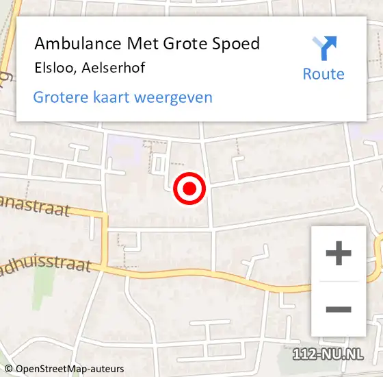 Locatie op kaart van de 112 melding: Ambulance Met Grote Spoed Naar Elsloo, Aelserhof op 28 november 2014 17:12