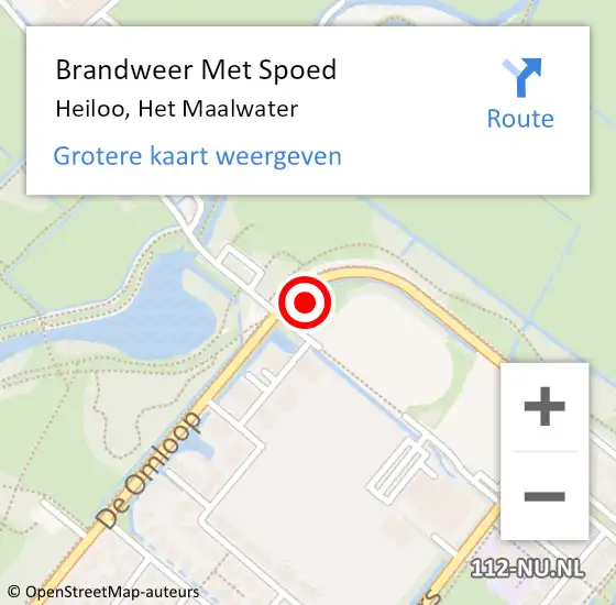 Locatie op kaart van de 112 melding: Brandweer Met Spoed Naar Heiloo, Het Maalwater op 28 november 2014 17:13