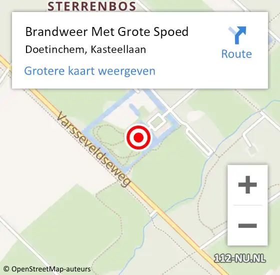 Locatie op kaart van de 112 melding: Brandweer Met Grote Spoed Naar Doetinchem, Kasteellaan op 22 oktober 2013 15:09