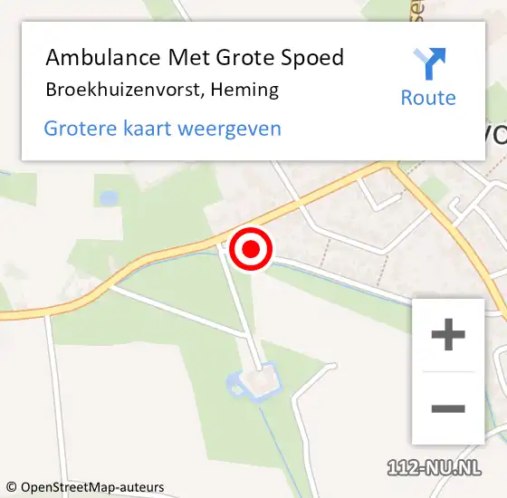 Locatie op kaart van de 112 melding: Ambulance Met Grote Spoed Naar Broekhuizenvorst, Heming op 28 november 2014 20:01