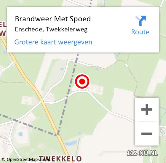 Locatie op kaart van de 112 melding: Brandweer Met Spoed Naar Enschede, Twekkelerweg op 22 oktober 2013 15:13
