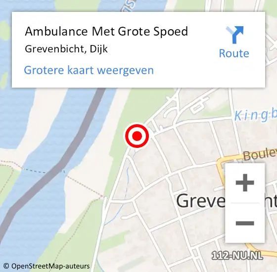 Locatie op kaart van de 112 melding: Ambulance Met Grote Spoed Naar Grevenbicht, Dijk op 28 november 2014 21:19