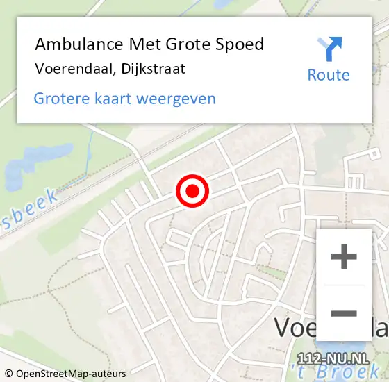 Locatie op kaart van de 112 melding: Ambulance Met Grote Spoed Naar Voerendaal, Dijkstraat op 28 november 2014 21:27