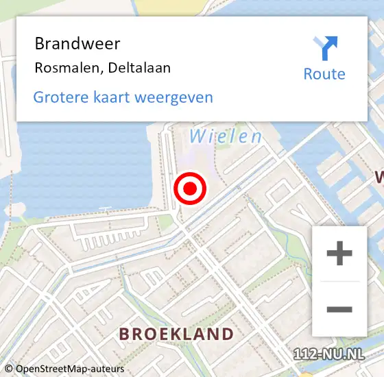 Locatie op kaart van de 112 melding: Brandweer Rosmalen, Deltalaan op 28 november 2014 22:06