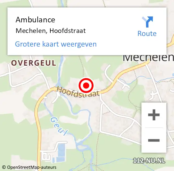 Locatie op kaart van de 112 melding: Ambulance Mechelen, Hoofdstraat op 28 november 2014 22:09