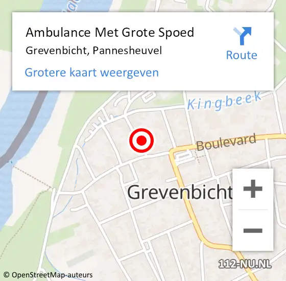 Locatie op kaart van de 112 melding: Ambulance Met Grote Spoed Naar Grevenbicht, Pannesheuvel op 29 november 2014 01:25