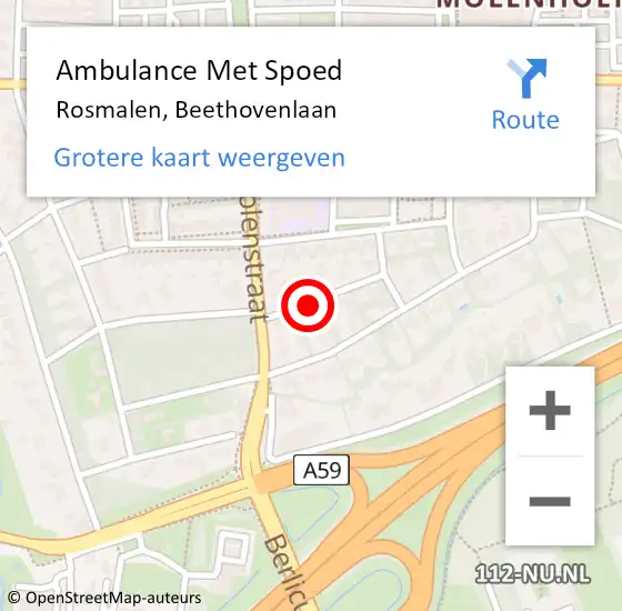 Locatie op kaart van de 112 melding: Ambulance Met Spoed Naar Rosmalen, Beethovenlaan op 29 november 2014 02:15