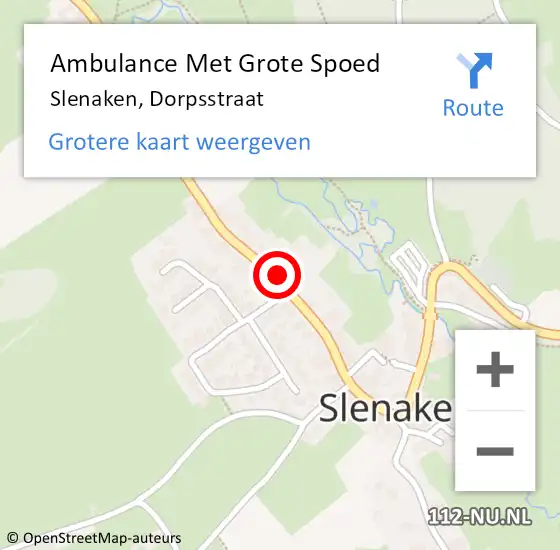 Locatie op kaart van de 112 melding: Ambulance Met Grote Spoed Naar Slenaken, Dorpsstraat op 29 november 2014 05:36