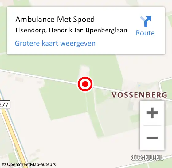 Locatie op kaart van de 112 melding: Ambulance Met Spoed Naar Elsendorp, Hendrik Jan IJpenberglaan op 29 november 2014 07:32