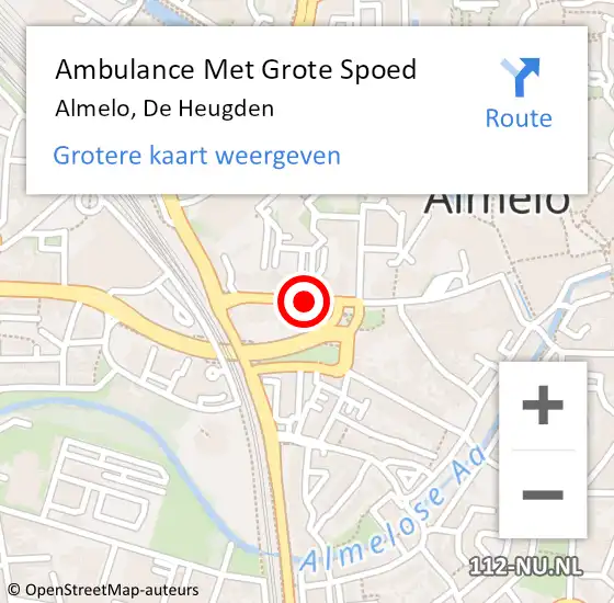 Locatie op kaart van de 112 melding: Ambulance Met Grote Spoed Naar Almelo, De Heugden op 29 november 2014 09:59