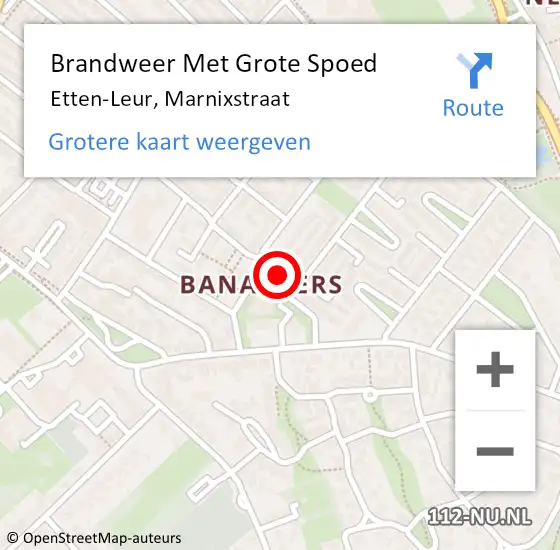 Locatie op kaart van de 112 melding: Brandweer Met Grote Spoed Naar Etten-Leur, Marnixstraat op 29 november 2014 10:17