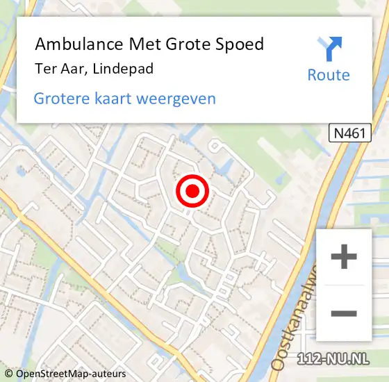 Locatie op kaart van de 112 melding: Ambulance Met Grote Spoed Naar Ter Aar, Lindepad op 29 november 2014 10:20