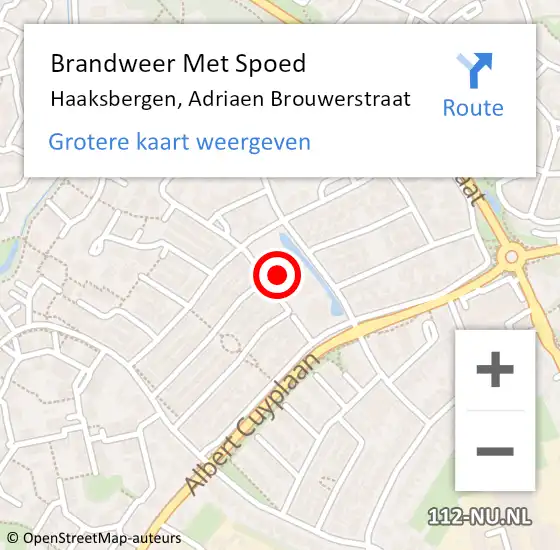 Locatie op kaart van de 112 melding: Brandweer Met Spoed Naar Haaksbergen, Adriaen Brouwerstraat op 29 november 2014 13:32