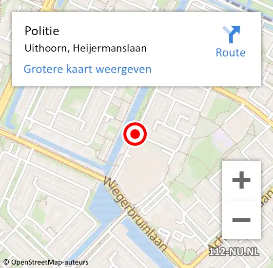 Locatie op kaart van de 112 melding: Politie Uithoorn, Heijermanslaan op 29 november 2014 14:12