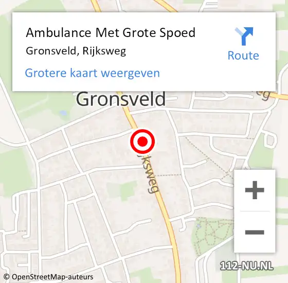 Locatie op kaart van de 112 melding: Ambulance Met Grote Spoed Naar Gronsveld, Rijksweg op 22 oktober 2013 16:15