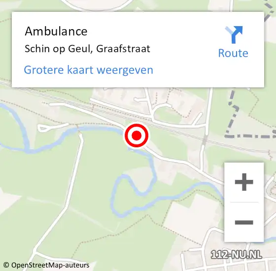 Locatie op kaart van de 112 melding: Ambulance Schin op Geul, Graafstraat op 29 november 2014 15:26