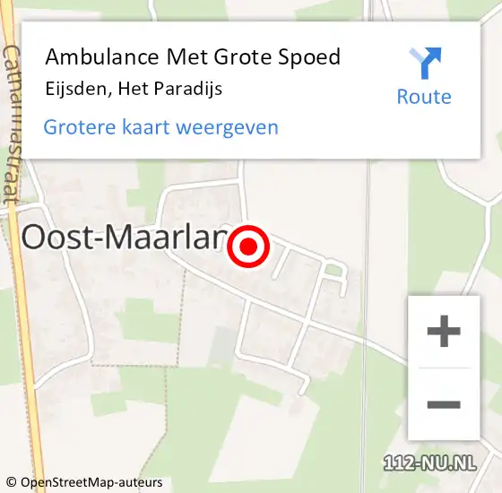 Locatie op kaart van de 112 melding: Ambulance Met Grote Spoed Naar Eijsden, Het Paradijs op 29 november 2014 16:07