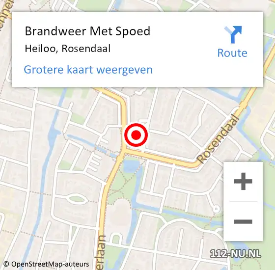 Locatie op kaart van de 112 melding: Brandweer Met Spoed Naar Heiloo, Rosendaal op 29 november 2014 16:55