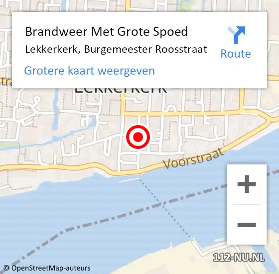 Locatie op kaart van de 112 melding: Brandweer Met Grote Spoed Naar Lekkerkerk, Burgemeester Roosstraat op 29 november 2014 16:59