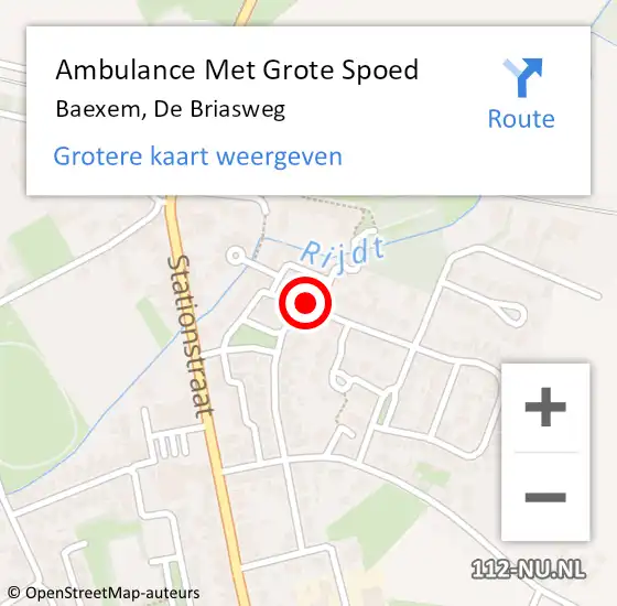 Locatie op kaart van de 112 melding: Ambulance Met Grote Spoed Naar Baexem, De Briasweg op 29 november 2014 17:29