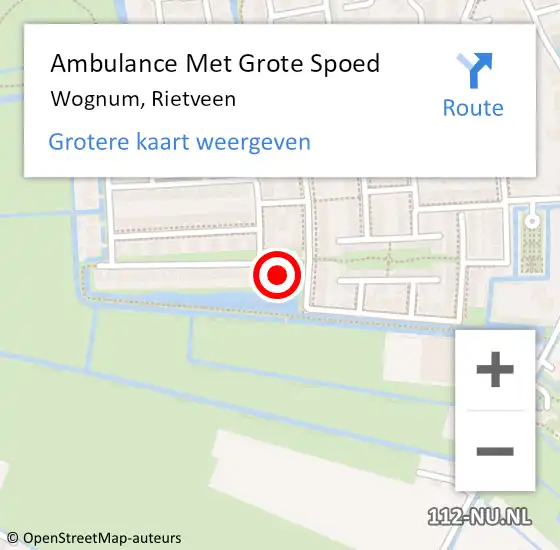 Locatie op kaart van de 112 melding: Ambulance Met Grote Spoed Naar Wognum, Rietveen op 29 november 2014 18:24