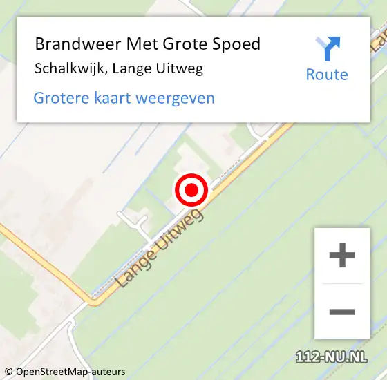 Locatie op kaart van de 112 melding: Brandweer Met Grote Spoed Naar Schalkwijk, Lange Uitweg op 29 november 2014 18:47