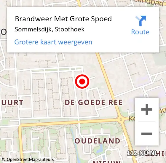 Locatie op kaart van de 112 melding: Brandweer Met Grote Spoed Naar Sommelsdijk, Stoofhoek op 29 november 2014 19:51