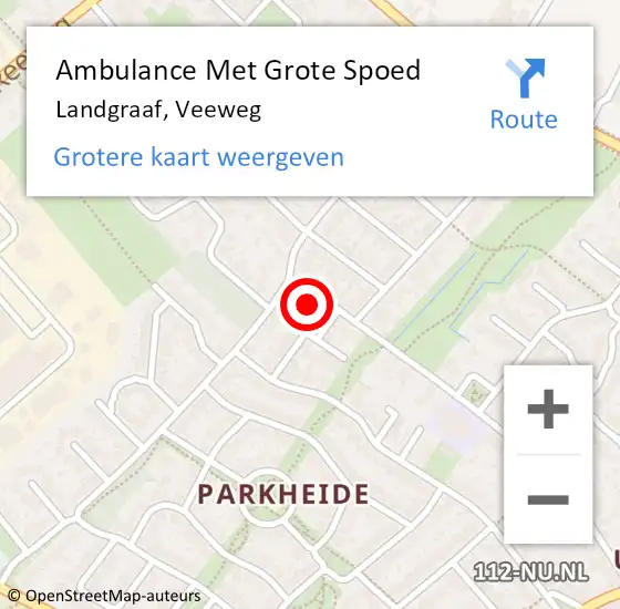 Locatie op kaart van de 112 melding: Ambulance Met Grote Spoed Naar Landgraaf, Veeweg op 29 november 2014 20:43