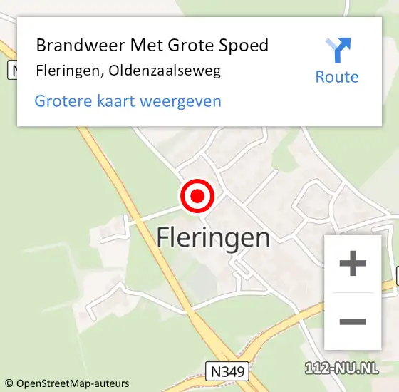 Locatie op kaart van de 112 melding: Brandweer Met Grote Spoed Naar Fleringen, Oldenzaalseweg op 29 november 2014 20:57