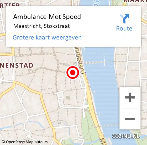 Locatie op kaart van de 112 melding: Ambulance Met Spoed Naar Maastricht, Stokstraat op 29 november 2014 23:44