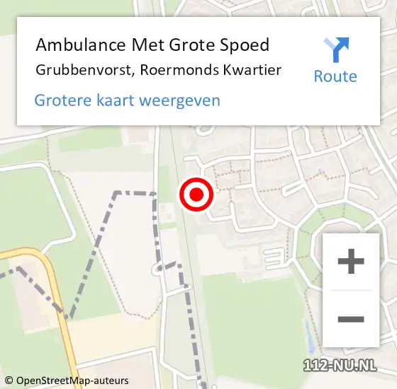 Locatie op kaart van de 112 melding: Ambulance Met Grote Spoed Naar Grubbenvorst, Roermonds Kwartier op 30 november 2014 03:17