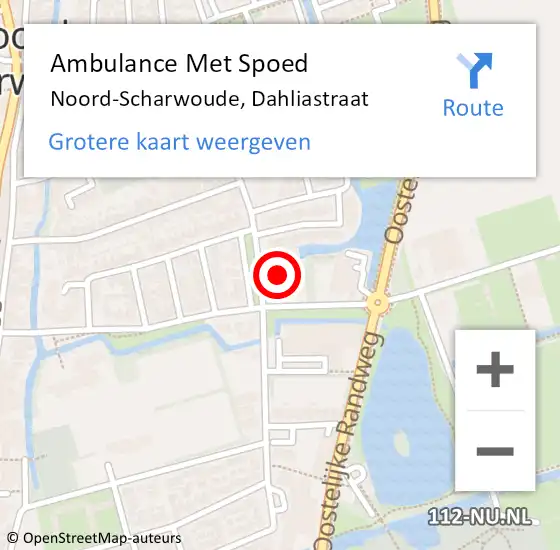 Locatie op kaart van de 112 melding: Ambulance Met Spoed Naar Noord-Scharwoude, Dahliastraat op 30 november 2014 04:27