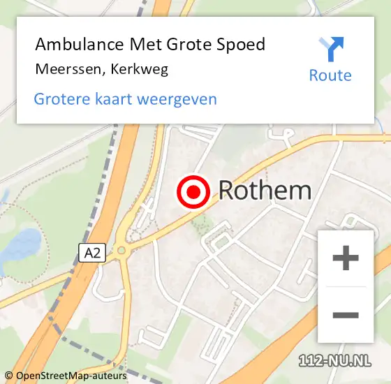 Locatie op kaart van de 112 melding: Ambulance Met Grote Spoed Naar Meerssen, Kerkweg op 30 november 2014 04:55