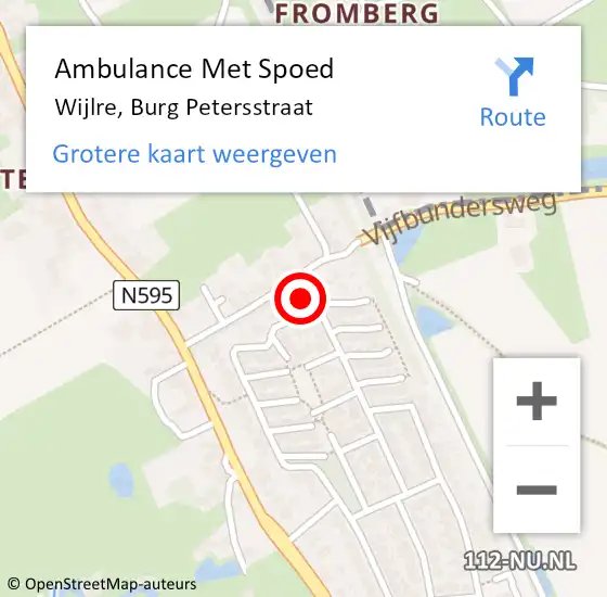 Locatie op kaart van de 112 melding: Ambulance Met Spoed Naar Wijlre, Burg Petersstraat op 30 november 2014 05:56