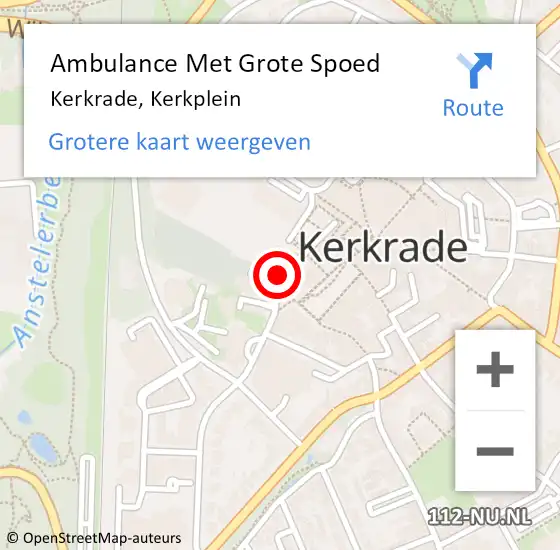 Locatie op kaart van de 112 melding: Ambulance Met Grote Spoed Naar Kerkrade, Kerkplein op 30 november 2014 09:54