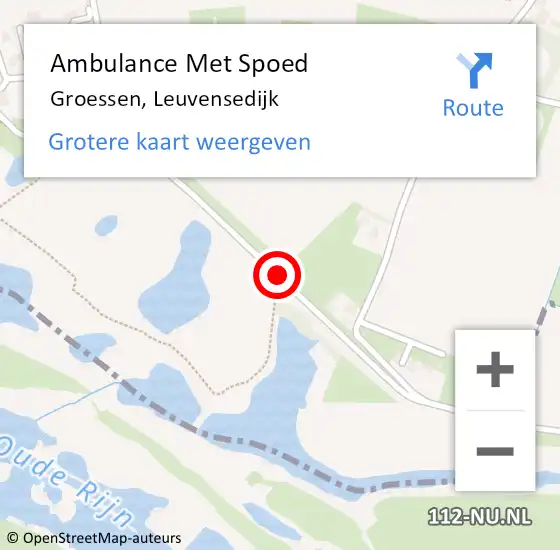 Locatie op kaart van de 112 melding: Ambulance Met Spoed Naar Groessen, Leuvensedijk op 22 oktober 2013 17:30