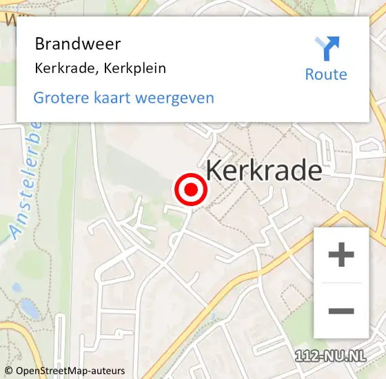 Locatie op kaart van de 112 melding: Brandweer Kerkrade, Kerkplein op 30 november 2014 10:07