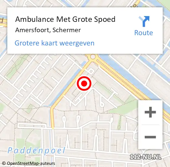 Locatie op kaart van de 112 melding: Ambulance Met Grote Spoed Naar Amersfoort, Schermer op 30 november 2014 10:17