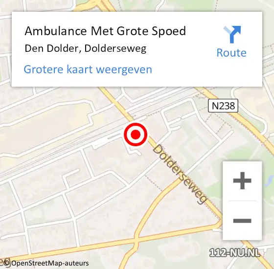 Locatie op kaart van de 112 melding: Ambulance Met Grote Spoed Naar Den Dolder, Dolderseweg op 30 november 2014 10:19