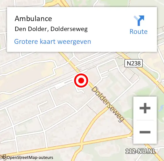 Locatie op kaart van de 112 melding: Ambulance Den Dolder, Dolderseweg op 30 november 2014 10:22