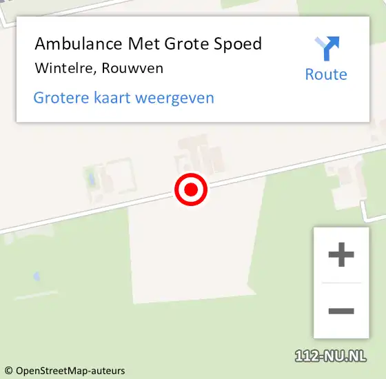 Locatie op kaart van de 112 melding: Ambulance Met Grote Spoed Naar Wintelre, Rouwven op 30 november 2014 10:28