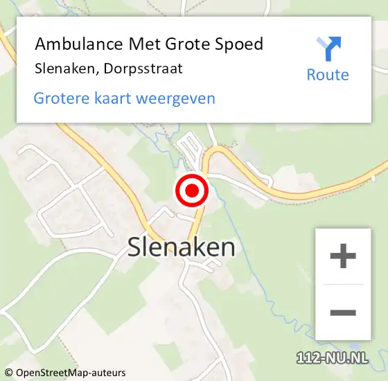 Locatie op kaart van de 112 melding: Ambulance Met Grote Spoed Naar Slenaken, Dorpsstraat op 30 november 2014 10:29
