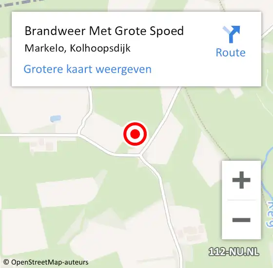 Locatie op kaart van de 112 melding: Brandweer Met Grote Spoed Naar Markelo, Breddendijk op 30 november 2014 10:55