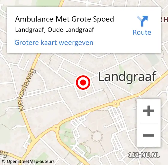 Locatie op kaart van de 112 melding: Ambulance Met Grote Spoed Naar Landgraaf, Oude Landgraaf op 30 november 2014 13:06