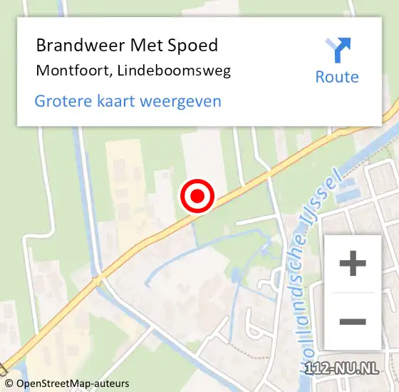 Locatie op kaart van de 112 melding: Brandweer Met Spoed Naar Montfoort, Lindeboomsweg op 30 november 2014 13:18