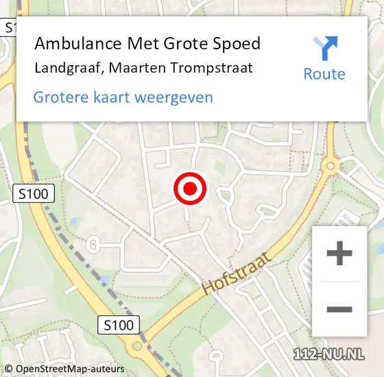 Locatie op kaart van de 112 melding: Ambulance Met Grote Spoed Naar Landgraaf, Maarten Trompstraat op 30 november 2014 14:54