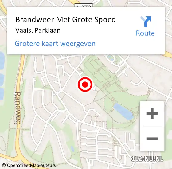 Locatie op kaart van de 112 melding: Brandweer Met Grote Spoed Naar Vaals, Parklaan op 30 november 2014 15:08