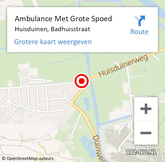 Locatie op kaart van de 112 melding: Ambulance Met Grote Spoed Naar Huisduinen, Badhuisstraat op 30 november 2014 15:33