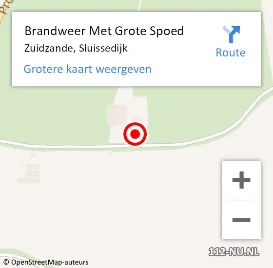 Locatie op kaart van de 112 melding: Brandweer Met Grote Spoed Naar Zuidzande, Sluissedijk op 30 november 2014 16:06